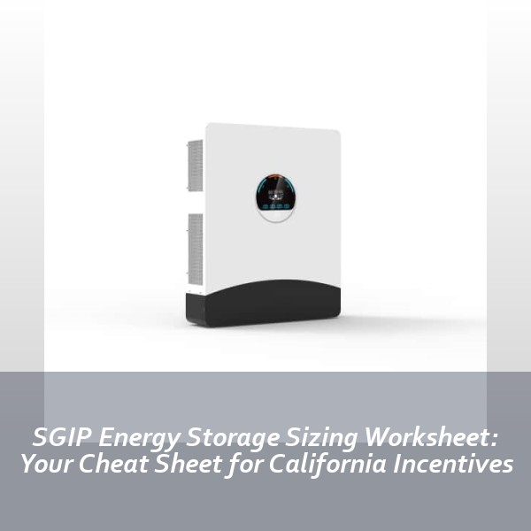 SGIP Energy Storage Sizing Worksheet: Your Cheat Sheet for California Incentives